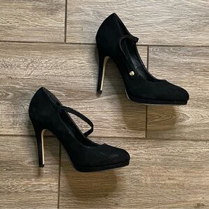 Miss KG Claire 37 Black Suede Heels